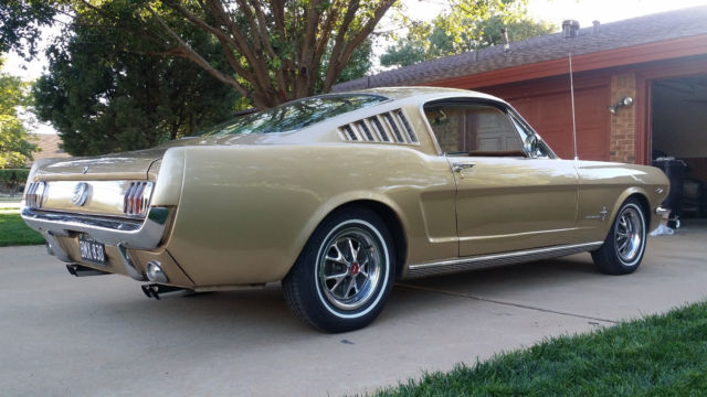 Medium Palomino Metallic 1966 Ford Mustang Fastback with Parchment w/ Palomino interior