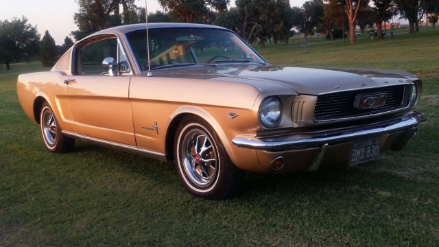Medium Palomino Metallic 1966 Ford Mustang Fastback with Parchment w/ Palomino interior