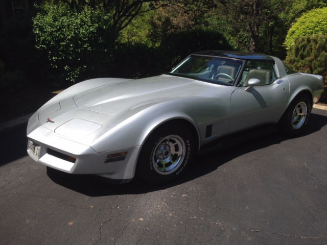 Silver 1981 Chevrolet Corvette Coupe with Silver interior