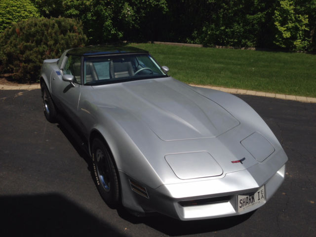 Silver 1981 Chevrolet Corvette Coupe with Silver interior
