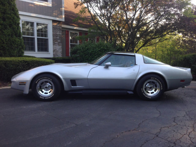 Silver 1981 Chevrolet Corvette Coupe with Silver interior