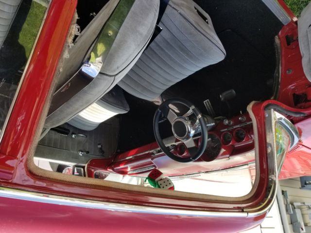 Red 1960 Chevrolet Bel Air/150/210 Coupe with Gray interior