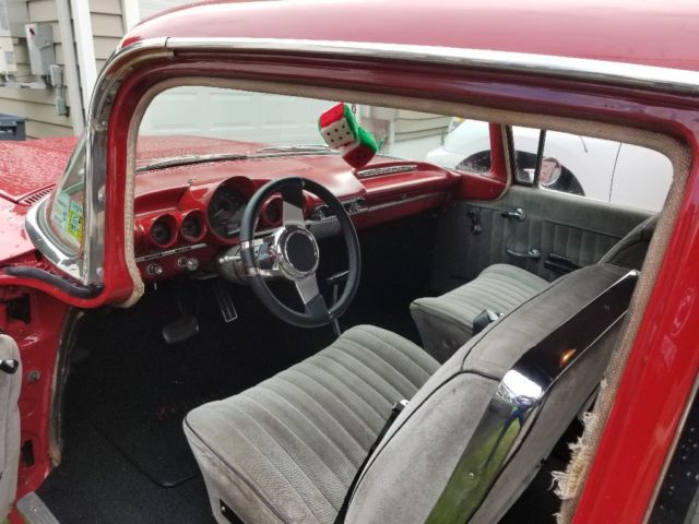 Red 1960 Chevrolet Bel Air/150/210 Coupe with Gray interior