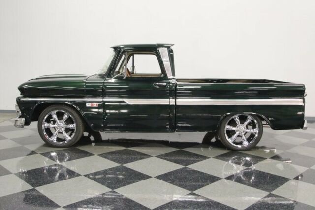 Green 1966 Chevrolet C-10 Pickup Truck with Tan interior