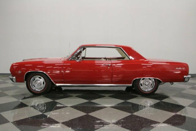 Red 1965 Chevrolet Chevelle Hardtop with White interior