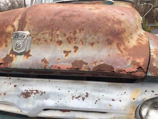 Blue 1956 Ford F-100 Standard Cab Pickup with Black interior