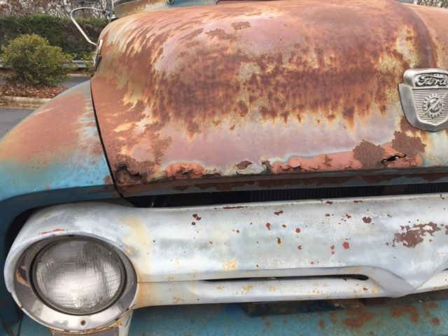 Blue 1956 Ford F-100 Standard Cab Pickup with Black interior