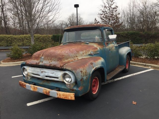 Blue 1956 Ford F-100 Standard Cab Pickup with Black interior