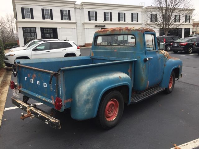 Blue 1956 Ford F-100 Standard Cab Pickup with Black interior