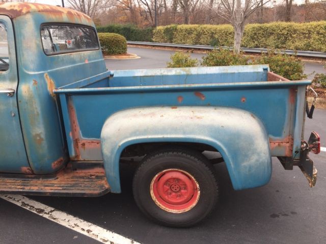 Blue 1956 Ford F-100 Standard Cab Pickup with Black interior