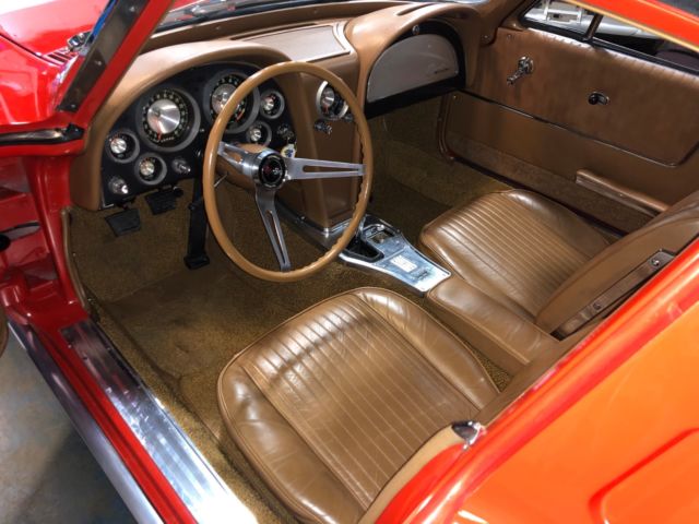 Riverside Red 1963 Chevrolet Corvette Split Window with Saddle interior