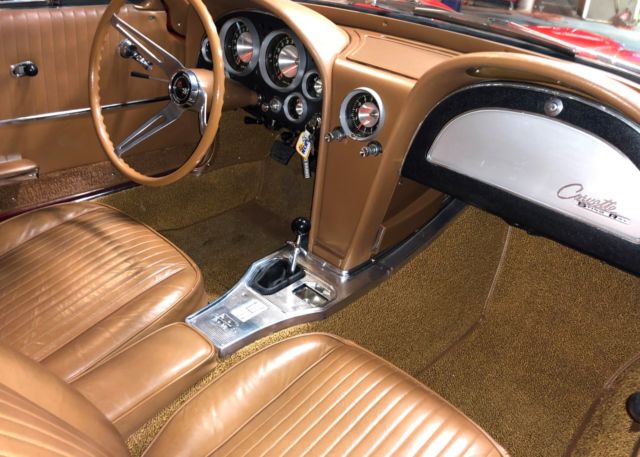 Riverside Red 1963 Chevrolet Corvette Split Window with Saddle interior