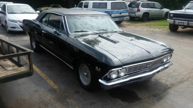 Black 1966 Chevrolet Chevelle Coupe with Black interior