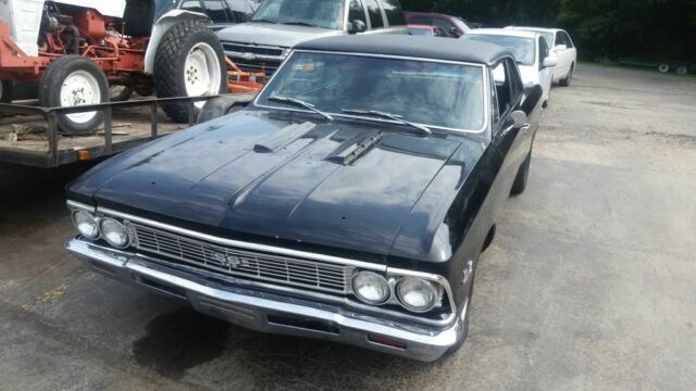 Black 1966 Chevrolet Chevelle Coupe with Black interior