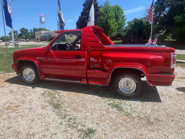 Red 1993 Chevrolet C-10 Single cab side step with Gray interior
