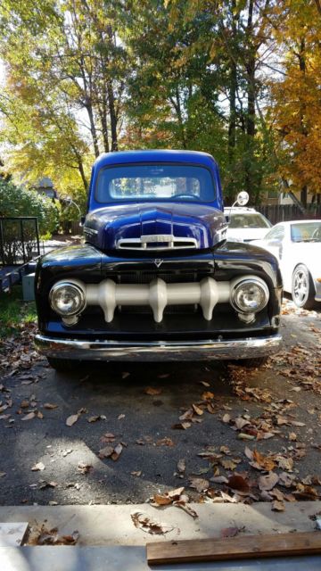 Blue 1951 Ford F-150 truck with Blue interior