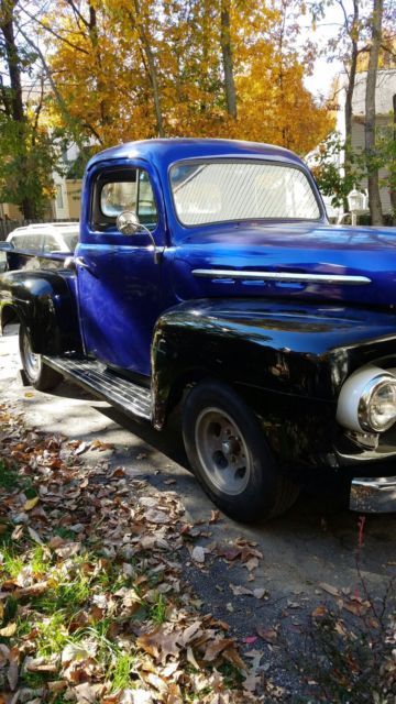 Blue 1951 Ford F-150 truck with Blue interior
