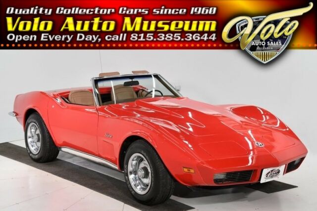 Red 1973 Chevrolet Corvette Convertible with Tan interior